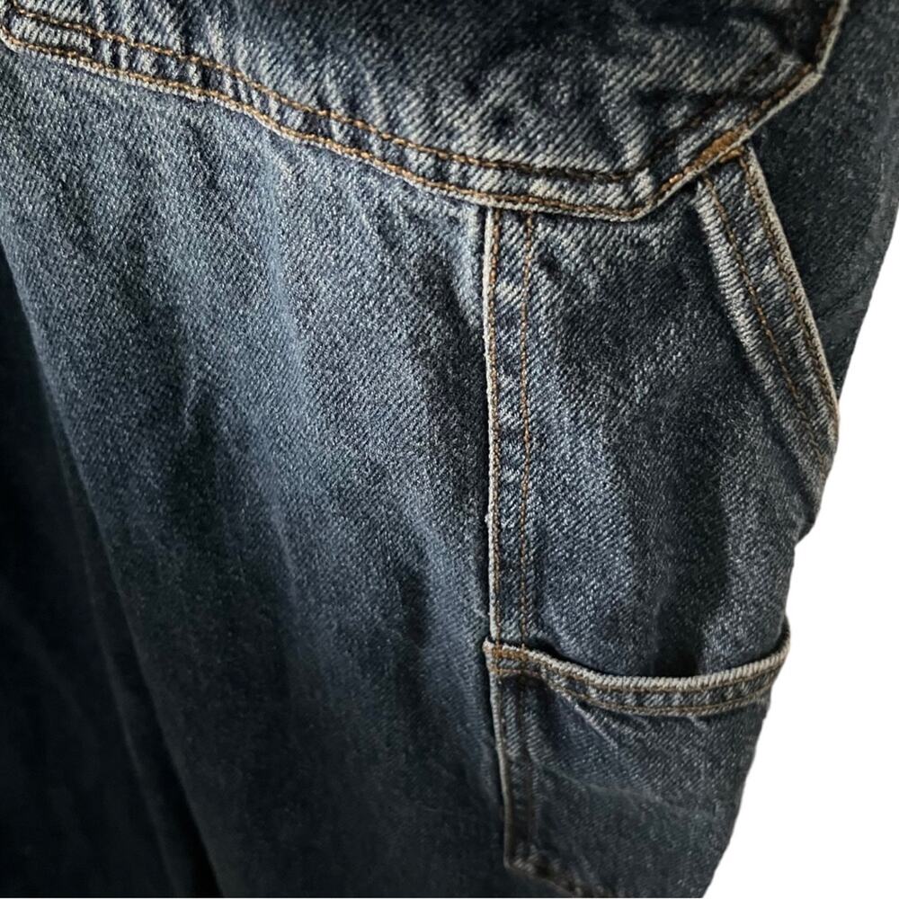 Vintage Anchor Blue Mens Denim 
Overalls Skate Y2K Baggy Size L - Picture 7 of 10